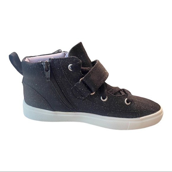 Cat & Jack Sneakers Regan High Top Glitter Sparkles Girl's Platform Velcro Zip - Picture 3 of 9